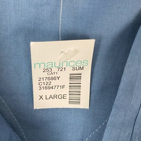 NEW Maurices Babydoll Top Sz XL Cotton Blue - Picture 8 of 8